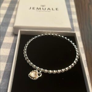 Silver Bracelet with Heart Charm by jemuale